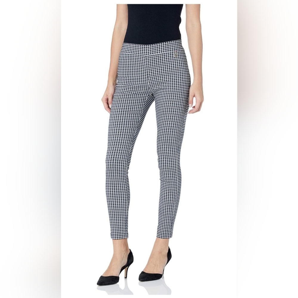 Tommy Hilfiger Women's Black and White Checkered Pants